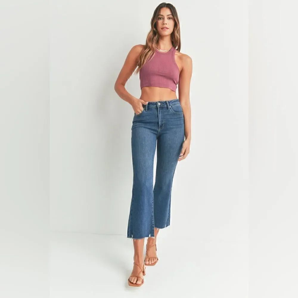 JBD Piper Cropped Flare Distressed